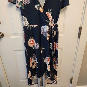 Fortune & Ivy Size L Floral High/Low Midi Dress